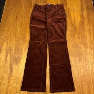 Burnt Orange / Brown Corduroy Pants Women's 13 34" Maroon Bootcut Midrise Y2K